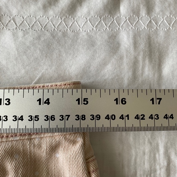 QSD Women's Light Peach Polka Dot Denim Cutoff Shorts Size 5/27 - Picture 9 of 12